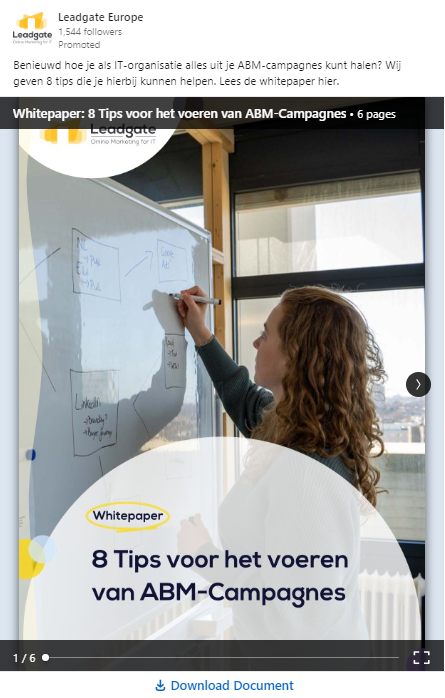 Document advertentie voorbeeld